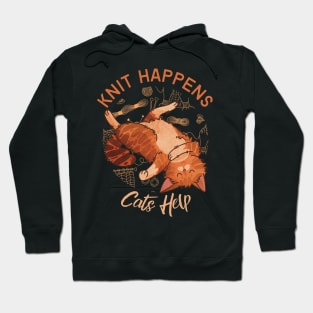 Knit Happens, Cats Help - Red Cat Hoodie